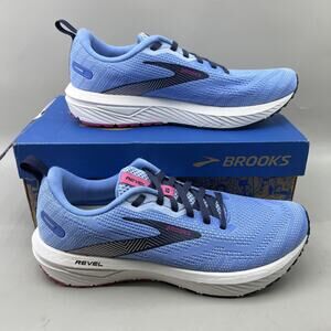 Brooks Revel 6 Running Shoes Women Size 8 Blue Pink Comfort Sneakers With Box